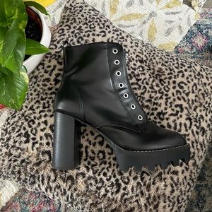Edgy Platform Combat Booties